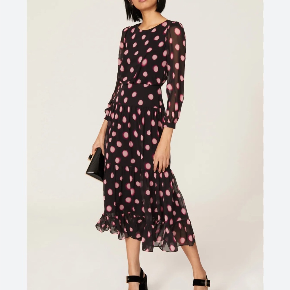 Saloni isabel polka dot dress